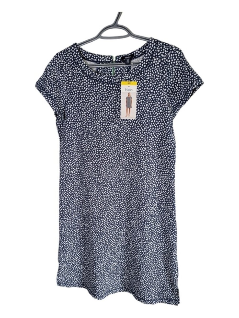 NWT Hatley Navy White Polka Dot Dress Size Small | Cotton Modal Blend